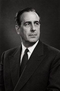 Illustration éditoriale représentant Michel Debré