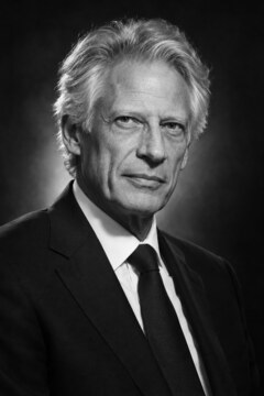 Illustration éditoriale représentant Dominique de Villepin